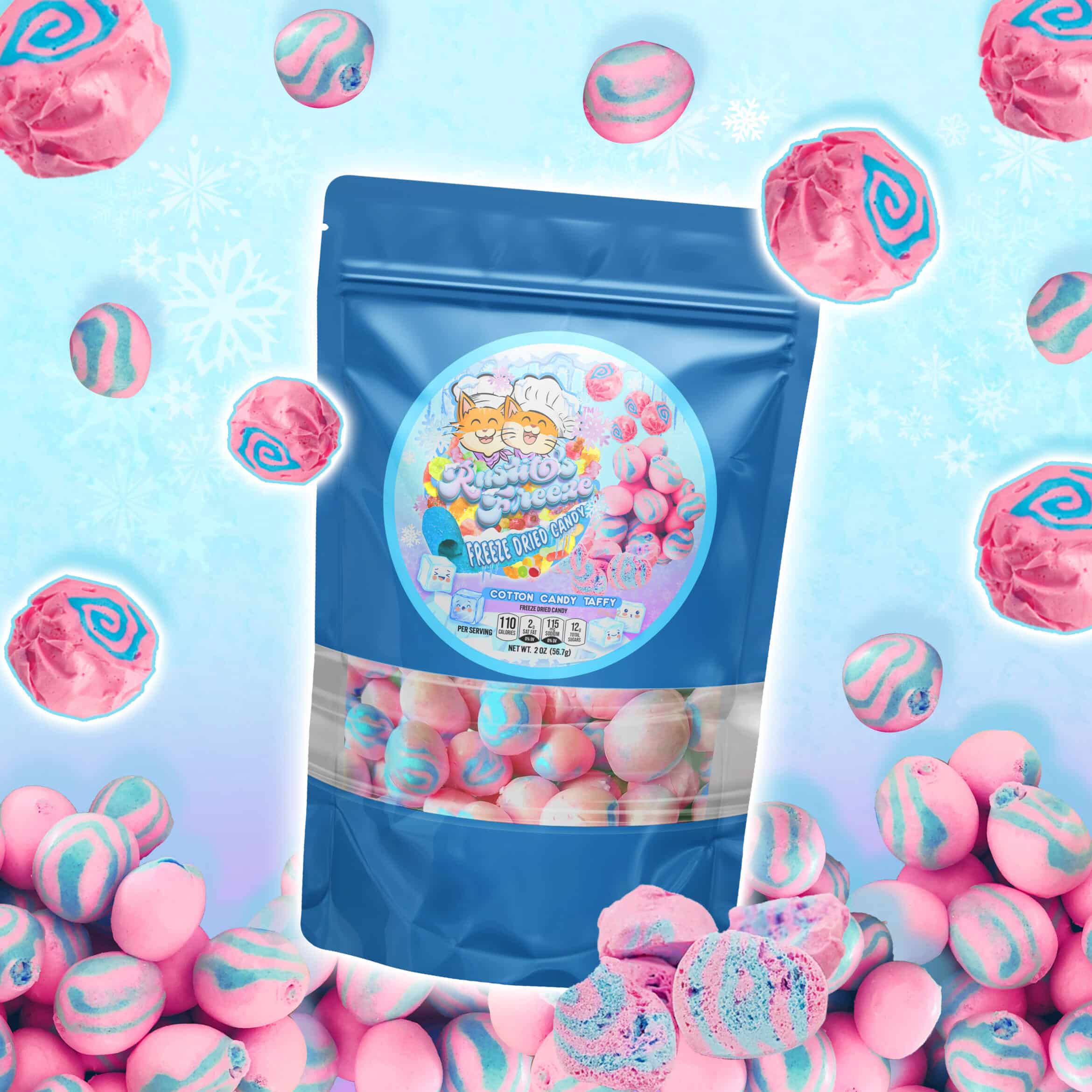 Freeze Dried Cotton Candy Taffy Rustito's Dulces